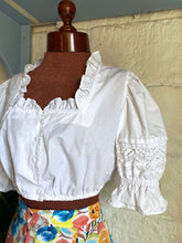 Load image into Gallery viewer, Frilly Cropped Cotton Blouse - 14