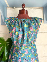 Load image into Gallery viewer, Turquoise Floral Midi Dress 12