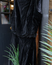 Load image into Gallery viewer, 1960's Velvet Wiggle Dress with Tassels and Scalloped cut, size 6-8