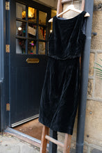 Load image into Gallery viewer, 1960's Velvet Wiggle Dress with Tassels and Scalloped cut, size 6-8