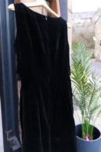 Load image into Gallery viewer, 1960's Velvet Wiggle Dress with Tassels and Scalloped cut, size 6-8