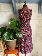 Load image into Gallery viewer, Purple Floral Silk Midi Dress 12