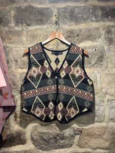 90s Aztec cotton waistcoat