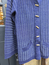 Load image into Gallery viewer, Blue Cardigan with Toggle Buttons size 10/12
