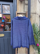 Load image into Gallery viewer, Blue Cardigan with Toggle Buttons size 10/12
