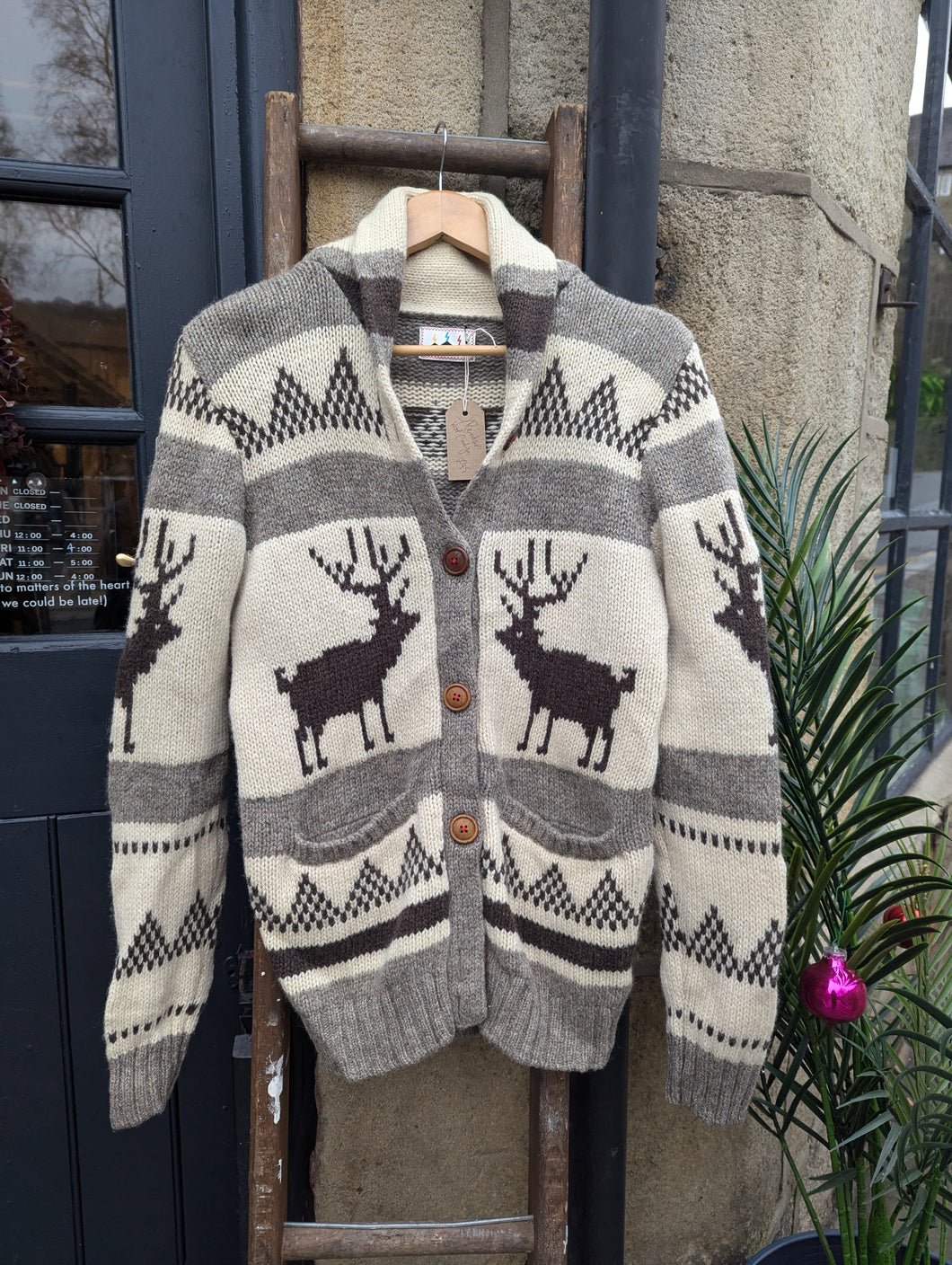 Wool Reindeer Cardigan Size 10/12