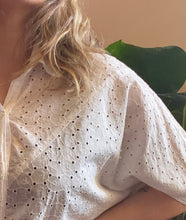 Load image into Gallery viewer, Cotton broderie anglaise v shape shirt
