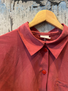 1980s Raspberry silk shirt