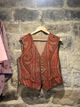 Load image into Gallery viewer, Orange paisley waistcoat
