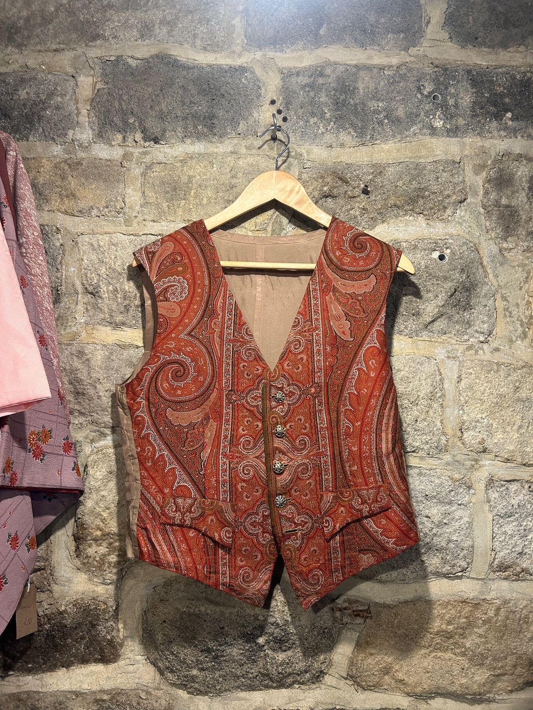 Orange paisley waistcoat