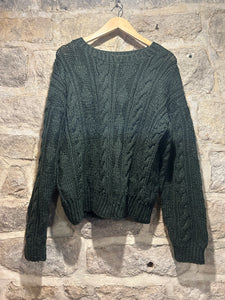 Aran dark green jumper