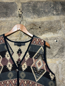 90s Aztec cotton waistcoat