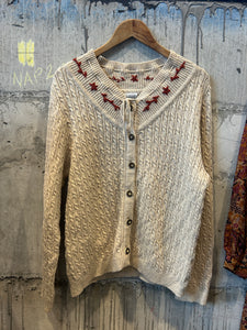 Folky Aran knit cardigan