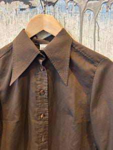 1970s cotton dagger collar shirt