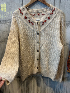 Folky Aran knit cardigan