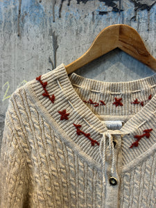 Folky Aran knit cardigan