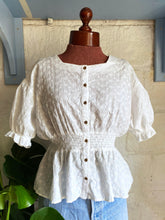 Load image into Gallery viewer, Cinched Waist Broderie Anglaise Top - 12/14
