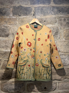 Flower felted folky jacket