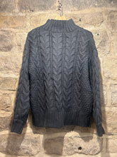 Load image into Gallery viewer, Aran dark grey boxy jumper
