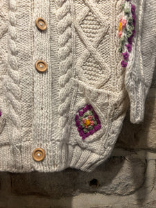 Aran knit cream cardigan