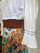 Load image into Gallery viewer, Peplum Sleeve Gathered Cropped Blouse - 10
