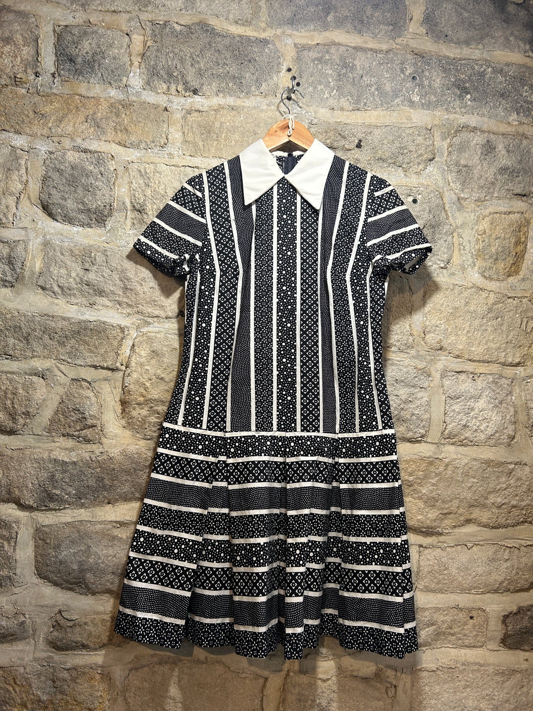1960s cotton drop waist dress