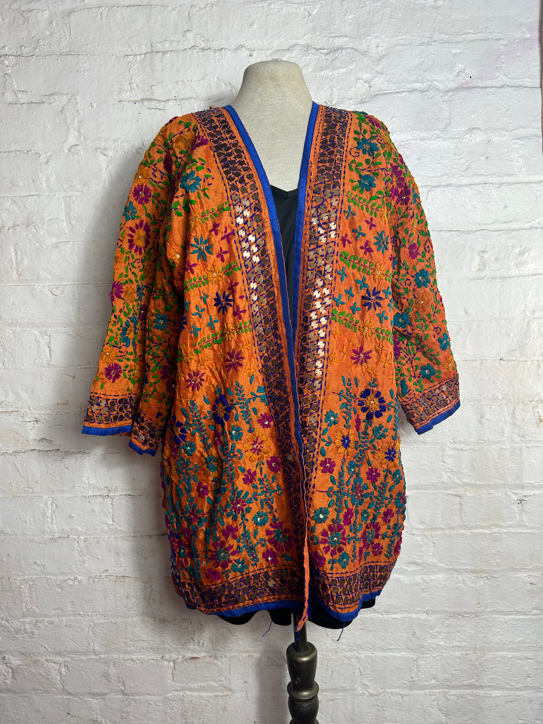 Hand embroidered kimono jacket