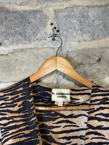 1970s leopard print wrap top