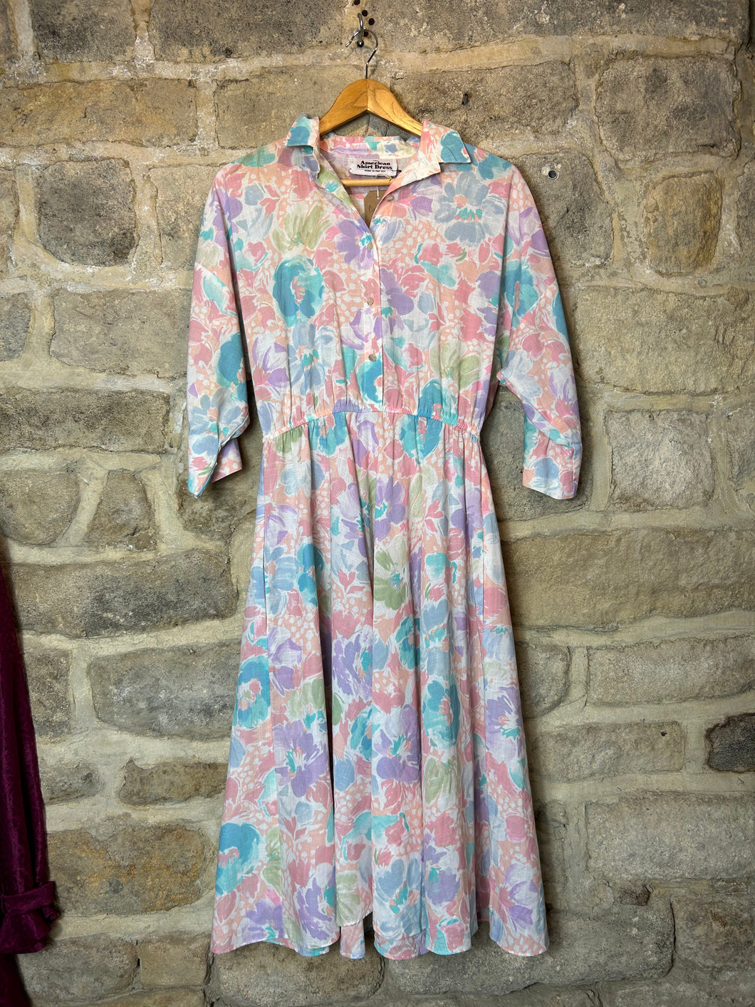 1980s floral circle skirt dress